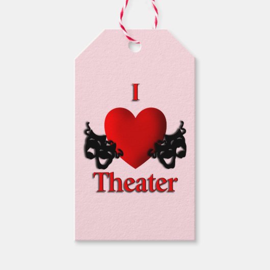 I Heart Theater Pink Cadeaulabel (Voorkant)