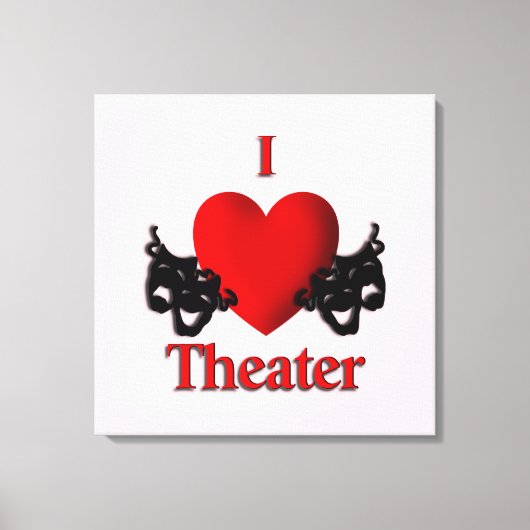 I Heart Theater Pink Canvas Afdruk (Voorkant)