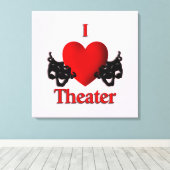 I Heart Theater Pink Canvas Afdruk (Insitu (Houten vloer))