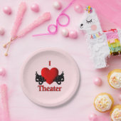 I Heart Theater Pink Papieren Bordje (Feest)