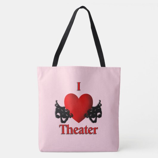 I Heart Theater Pink Tote Bag (Voorkant)