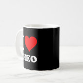 I Heart Theo I Love Theo Red Heart Valentine's Day Koffiemok (Voorkant links)