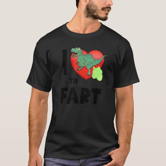 I Heart To Fart  Far Kids & Adults Dinosaur Fart T-shirt (Voorkant)