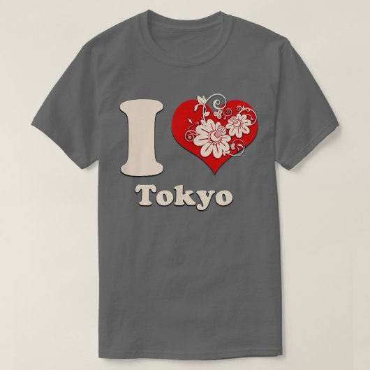 I Heart Tokyo Japan Floral T-shirt (Design voorkant)