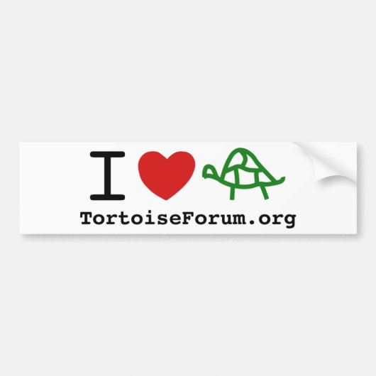I Heart Tortoises Bumpersticker (Voorkant)