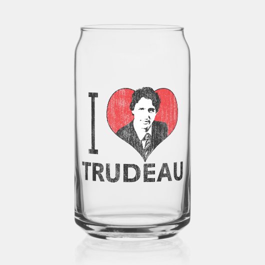 I Heart Trudeau Blikvorm Glas (Voorkant)