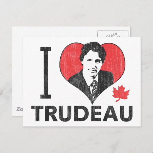 I Heart Trudeau Briefkaart (Voorkant / Achterkant)