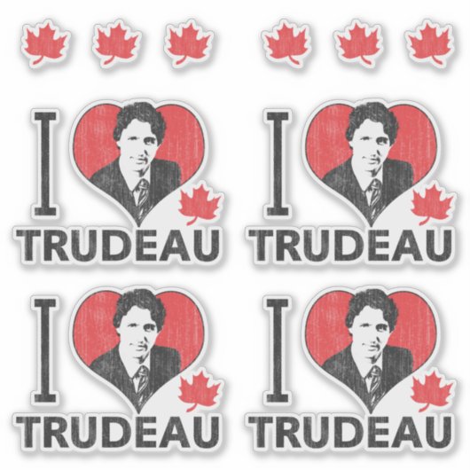 I Heart Trudeau Contour Cut Set Sticker (Voorkant)