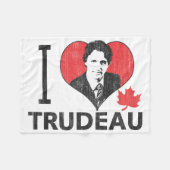 I Heart Trudeau Fleece Deken (Voorkant (Horizontaal))