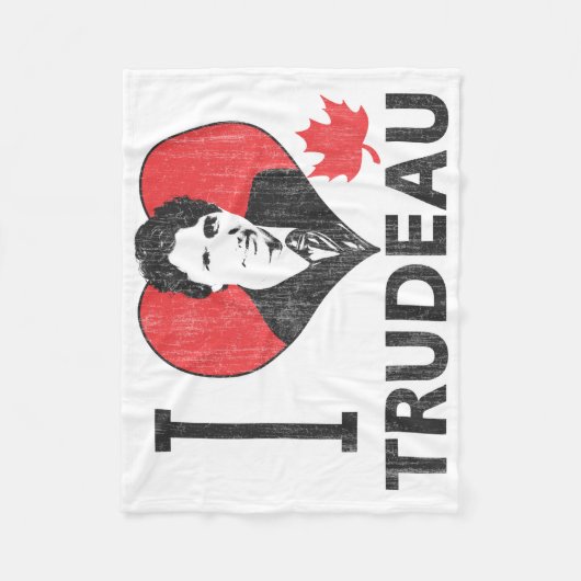I Heart Trudeau Fleece Deken (Voorkant)