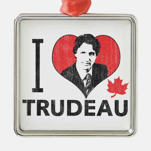 I Heart Trudeau Metalen Ornament (Voorkant)