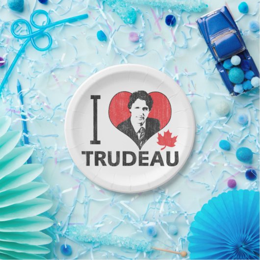 I Heart Trudeau Papieren Bordje (Feest)
