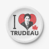 I Heart Trudeau Papieren Bordje (Voorkant)