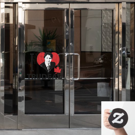 I Heart Trudeau Raamsticker (Kantoordeur)