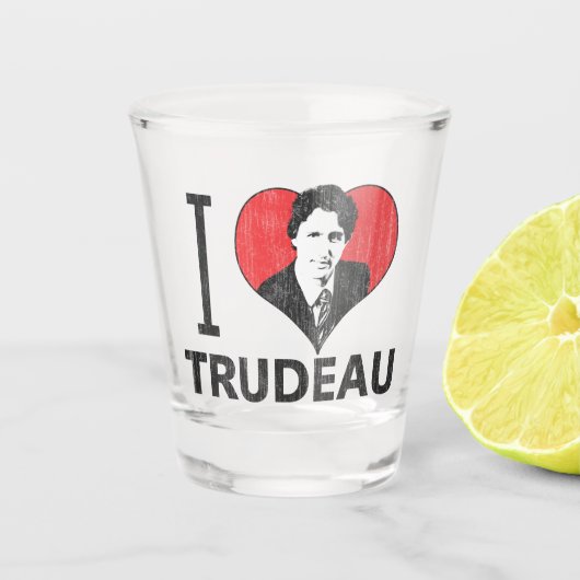 I Heart Trudeau Shot Glas (Voorkant)