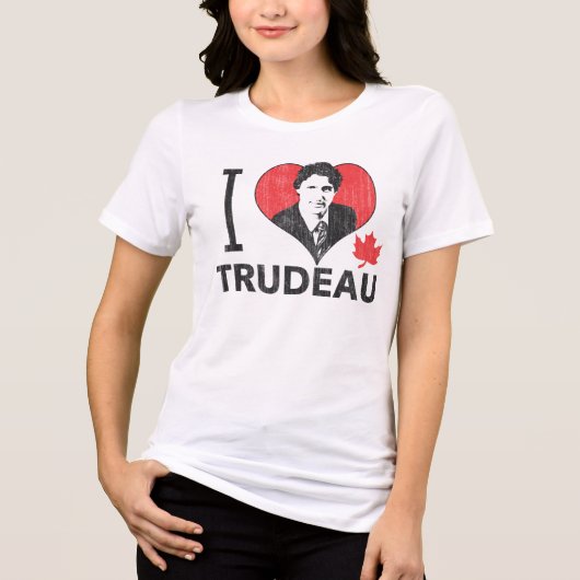 I Heart Trudeau Tri-Blend Shirt (Voorkant)