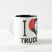 I Heart Trudeau Tweekleurige Koffiemok (Voorkant links)