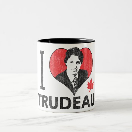 I Heart Trudeau Tweekleurige Koffiemok (Center)