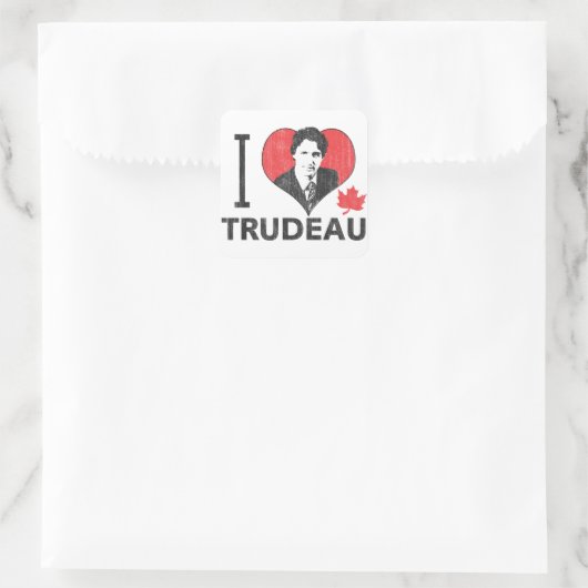 I Heart Trudeau Vierkante Sticker (Tas)