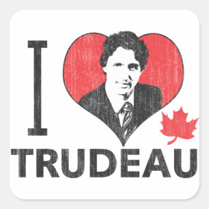 I Heart Trudeau Vierkante Sticker