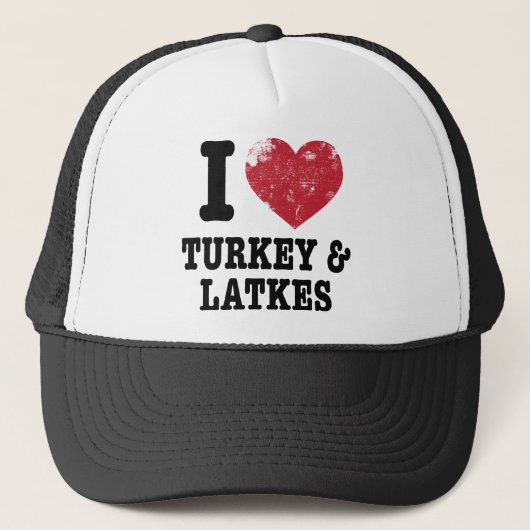 I Heart Turkeys Latkes Trucker Pet (Voorkant)