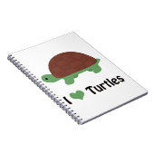 I Heart Turtles Cute Cartoon Turtle Notitieboek (Rechterzijde)