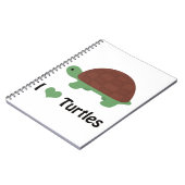 I Heart Turtles Cute Cartoon Turtle Notitieboek (Linkerzijde)