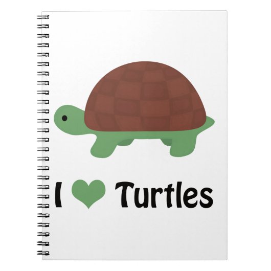 I Heart Turtles Cute Cartoon Turtle Notitieboek (Voorkant)