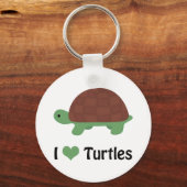 I Heart Turtles Cute Cartoon Turtle Sleutelhanger (Voorkant)
