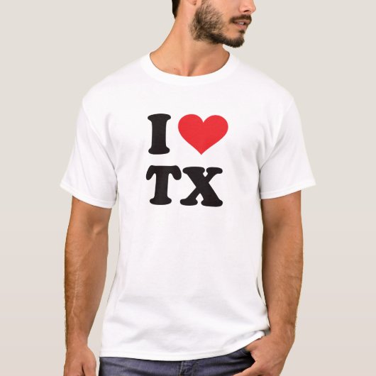 I Heart TX - Texas T-shirt (Voorkant)