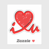 I Heart U - Love  Sticker (Vel)