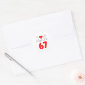 I Heart U More Than 67 Valentines 67 Meme Premium  Ronde Sticker (Envelop)