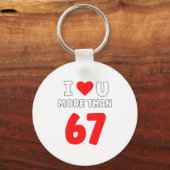 I Heart U More Than 67 Valentines 67 Meme Premium Sleutelhanger (Voorkant)