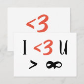 I Heart U More Than Infinity Flat Thank You Card Bedankkaart (Voorkant / Achterkant)