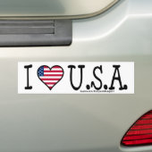 I HEART U.S.A. BUMPERSTICKER (Op auto)