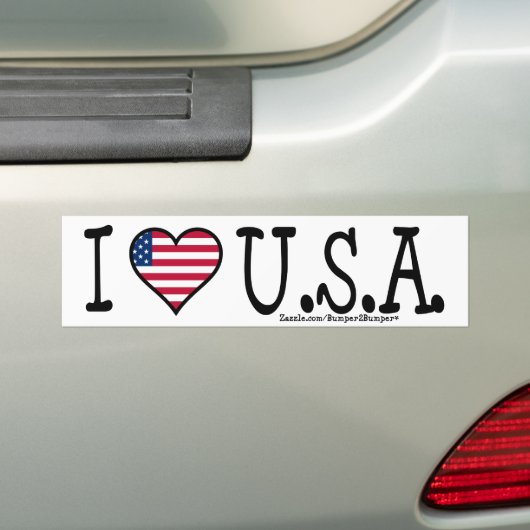I HEART U.S.A. BUMPERSTICKER (Op auto)