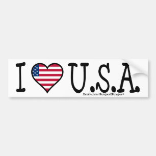 I HEART U.S.A. BUMPERSTICKER