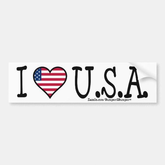 I HEART U.S.A. BUMPERSTICKER (Voorkant)