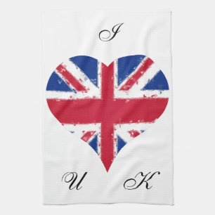 I Heart UK Engeland Britse vlag Theedoek