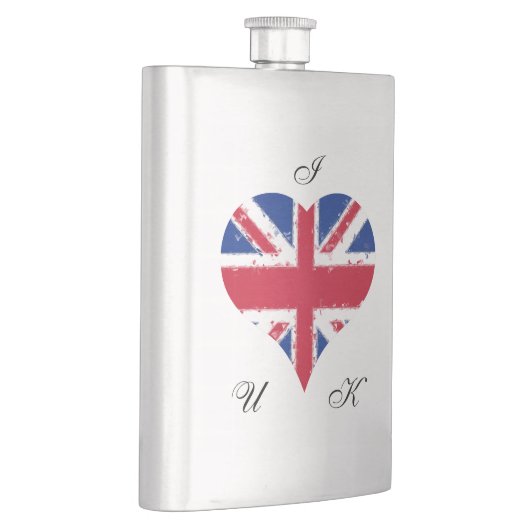 I Heart UK Engels Britse vlag Union Jack Flacon (Rechts)