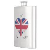 I Heart UK Engels Britse vlag Union Jack Flacon (Links)