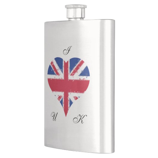 I Heart UK Engels Britse vlag Union Jack Flacon (Links)