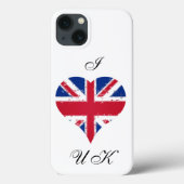 I Heart UK Grunge Britse vlag Case-Mate iPhone Case (Achterkant)
