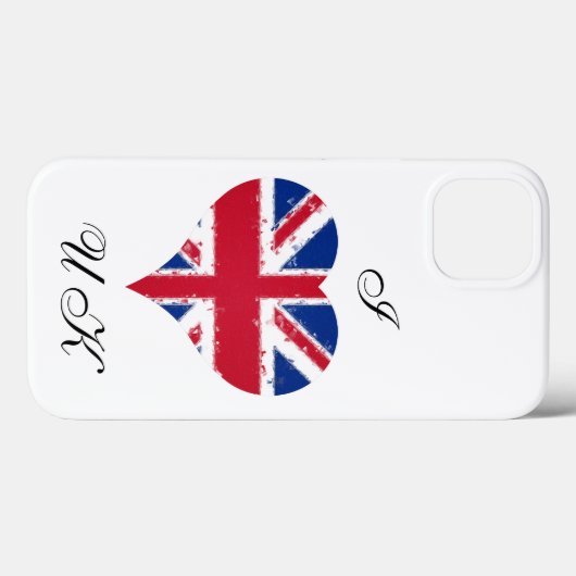 I Heart UK Grunge Britse vlag Case-Mate iPhone Case (Achterkant (horizontaal))