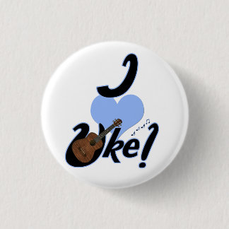 I Heart Uke Blue, afgebeeld als kleine Button