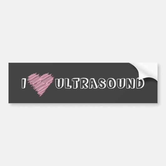 I Heart Ultrasound Bumpersticker (Voorkant)