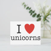 I Heart Unicorns Briefkaart (Staand voorkant)