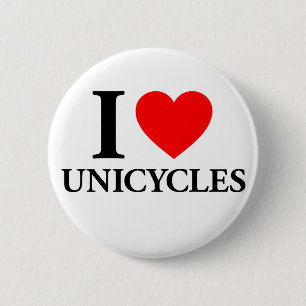 I Heart Unicycles Ronde Button 5,7 Cm