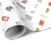 I Heart United Kingdom, British Love, UK landmarks Cadeaupapier (Rol Hoek)