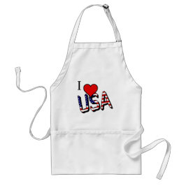 I Heart USA bedekt met US Flag onderdeel Standaard Schort